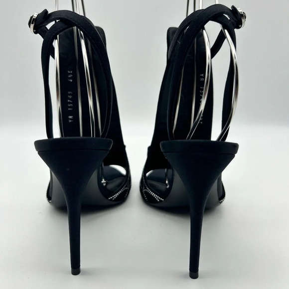 Salvatore Ferragamo Lascari Satin & Suede Rhinestone Sandal Women 6.5 - Picture 12 of 16